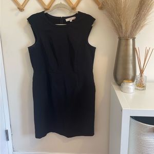 Black sheath work dress, size 12P from the LOFT.